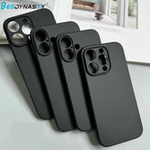Full Black Matte Silicone Case for iPhone